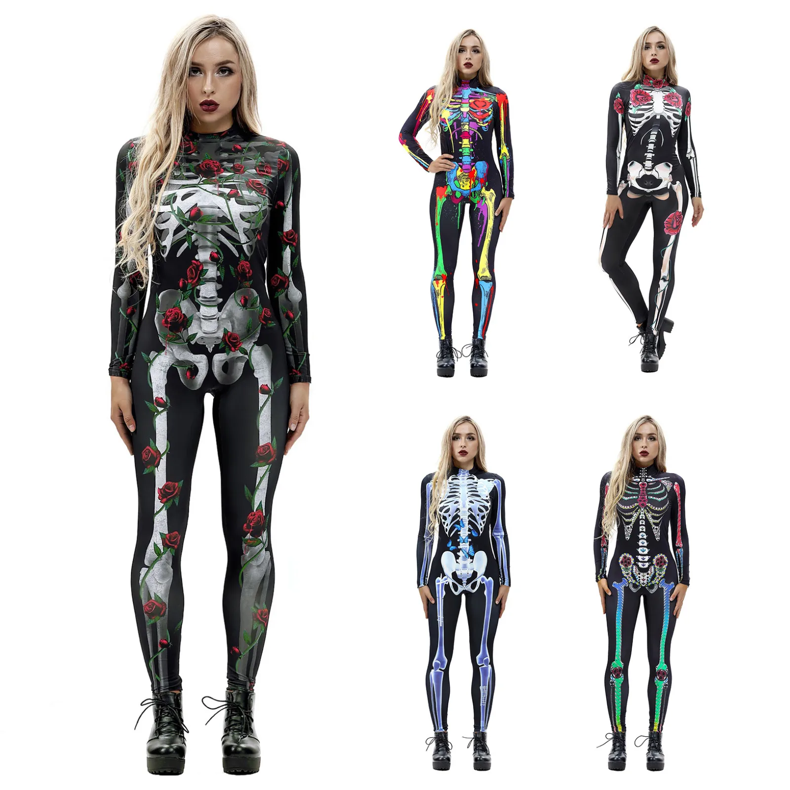 Halloween Theme Women's Sports Leggings High Waist Printed Hip Lifting Tights Seamless Compression Fitness Tights