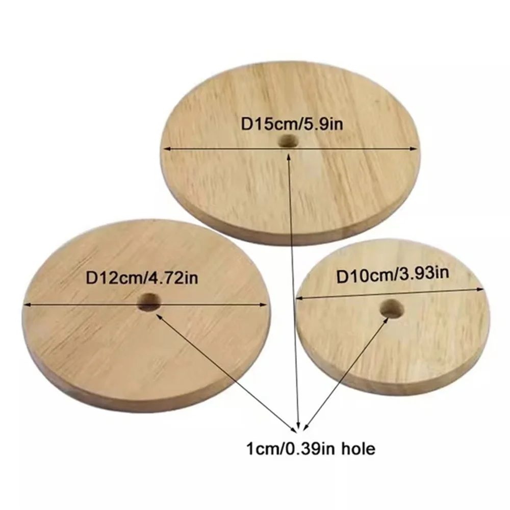 Wood Table Lamp Base, High quality Round 100mm 120mm 150mm Solid Wood Display Lamp Base Light Parts Stand for DIY Table Lamp