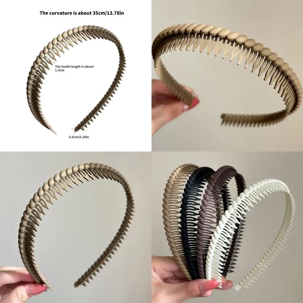 

M6CD Anti Slip Plastic Headbands for Women with Teeth Comb Design Headpieces