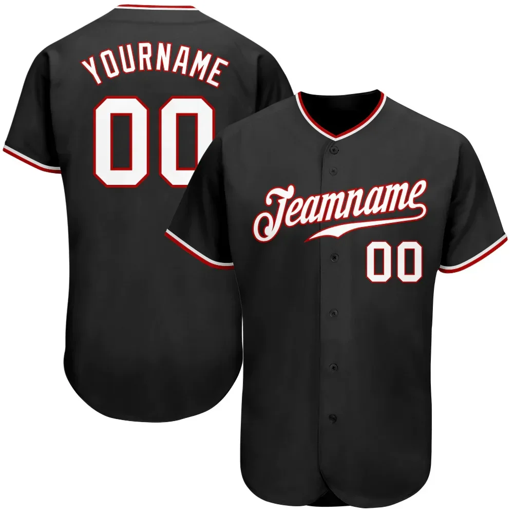 Camiseta de béisbol personalizada negra colorida para hombres y mujeres, camisa impresa en 3D, Tops deportivos Unisex