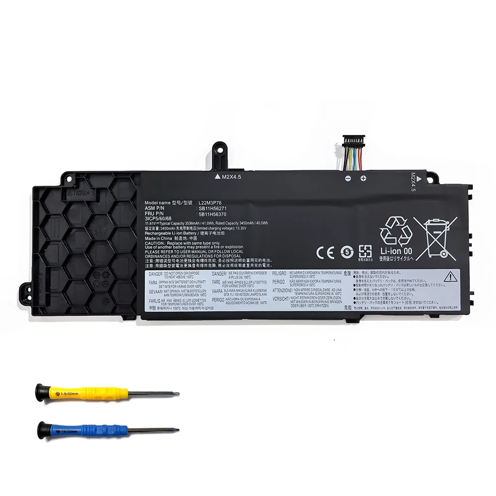 7XINbox L22M3P76 L22C3P76 11.61V 41.0Wh 3536mAh Laptop Battery For Lenovo Thinkpad X13 YOGA Gen 4 2-IN-1 GEN 5 series free tool