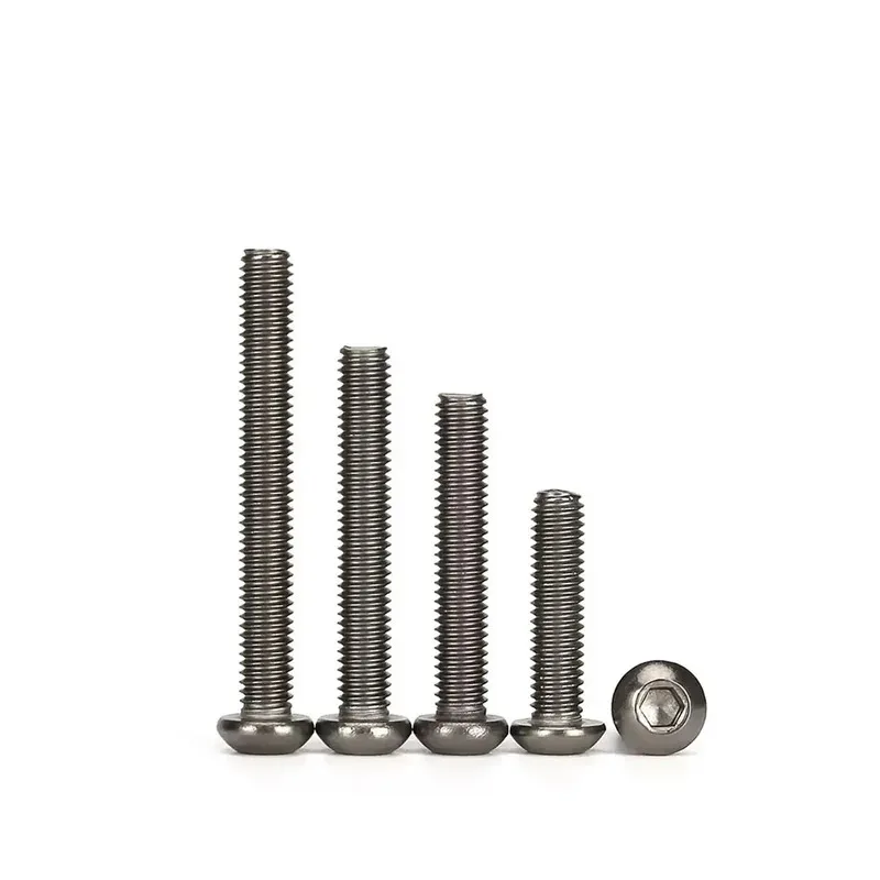 Biocompatible Titanium Bolt for Weight Reduction Solutions Hex Socket Pan Head Pure Titanium M2 M2.5 M3 M4 M5 M6