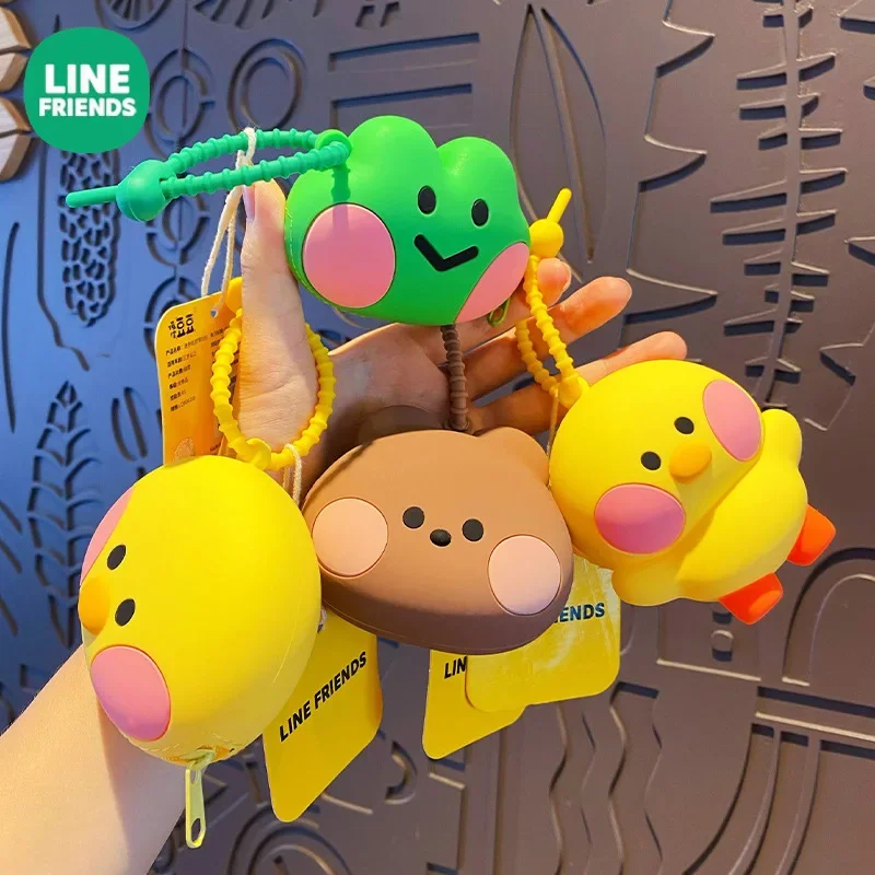 Line Friends New Brown Bear Sally Anime Silicone Coin Purse Kawaii Cartoon Doll Headphone Storage Bag Keychain Pendant Gifts Toy