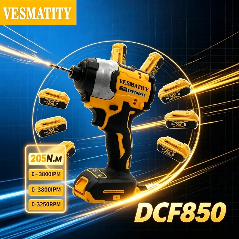 Vesmatity DCF850 Brushless Spray Gun Lightweight Paint Sprayer Uniform Spray for Home DIY Project Battery Max Pro Plus