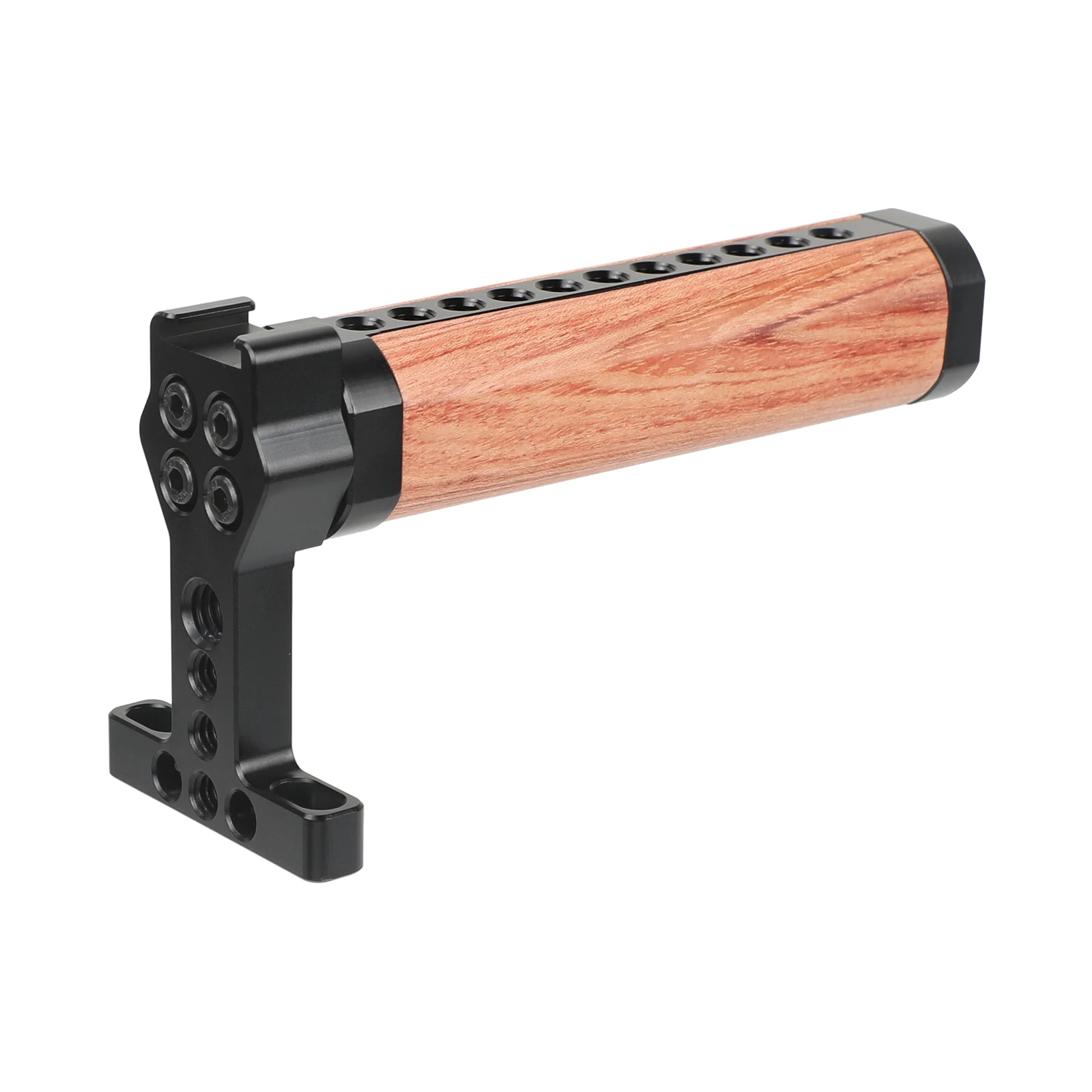 Punho de madeira do punho do queijo da parte superior de hdrig com montagem fria da sapata & 1/4 holes-20 & 3/8 "-16 furos de montagem para gh5, gaiola de 5dmarkii