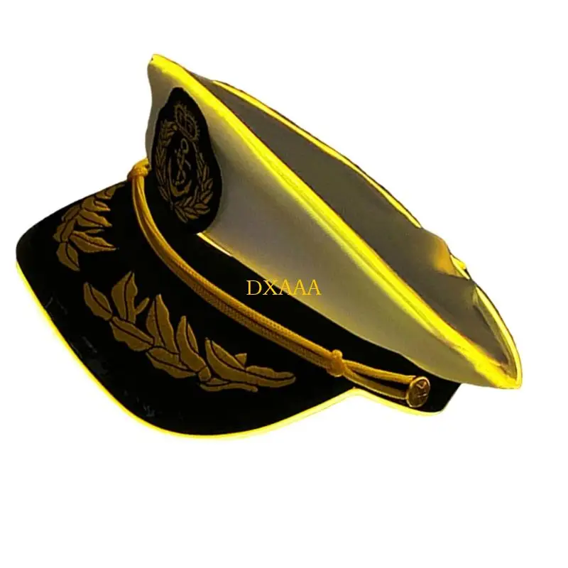 DXAA COTTON CAPTAIN HAT مع LED ضوء مثالي لحفلات موضوع تأثيري والمزيد