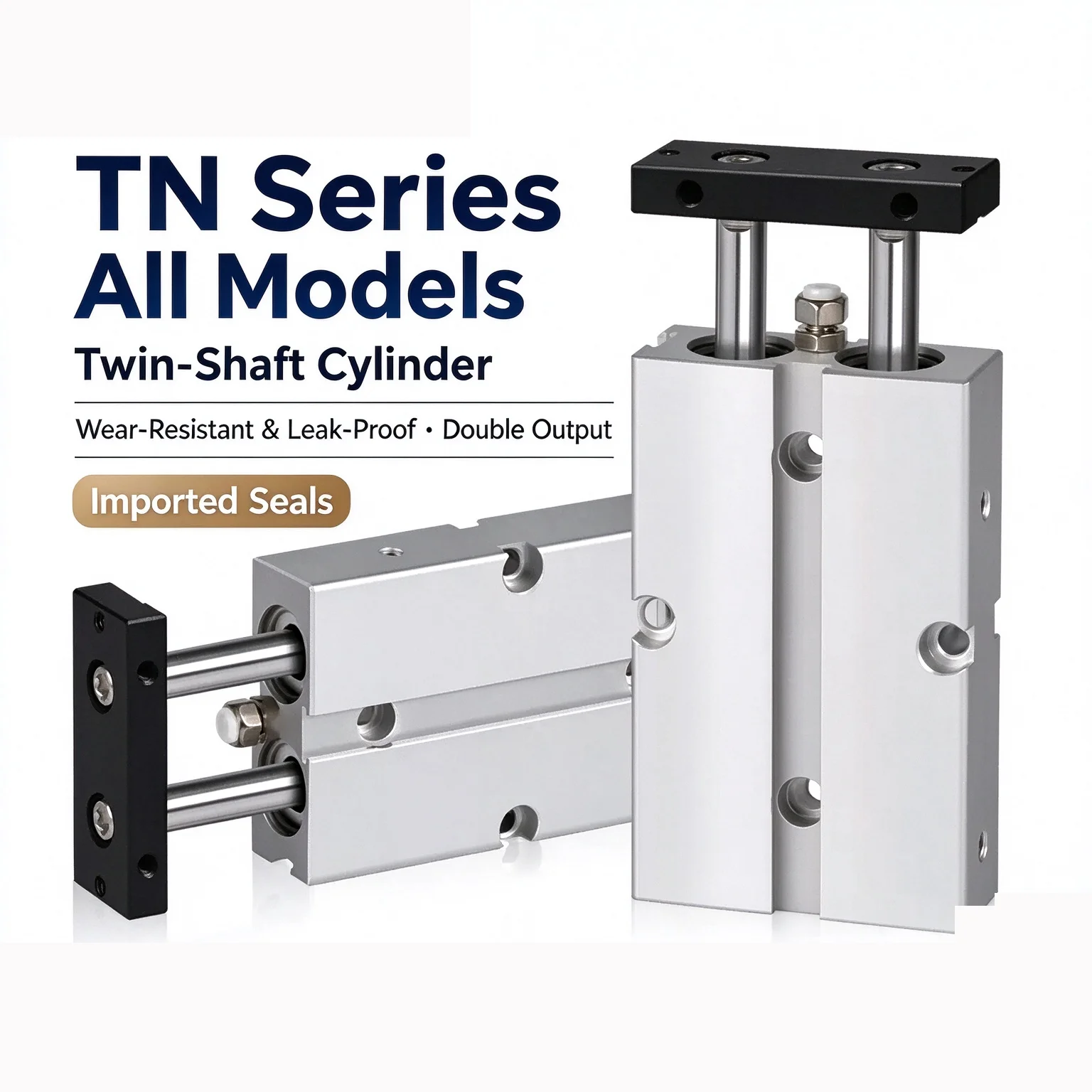 AIRTAC TN10/16/20/25/32 Original Twin-rod Pneumatic Air Cylinder Actuators Double Acting Guided Pistons Cylinders Parts