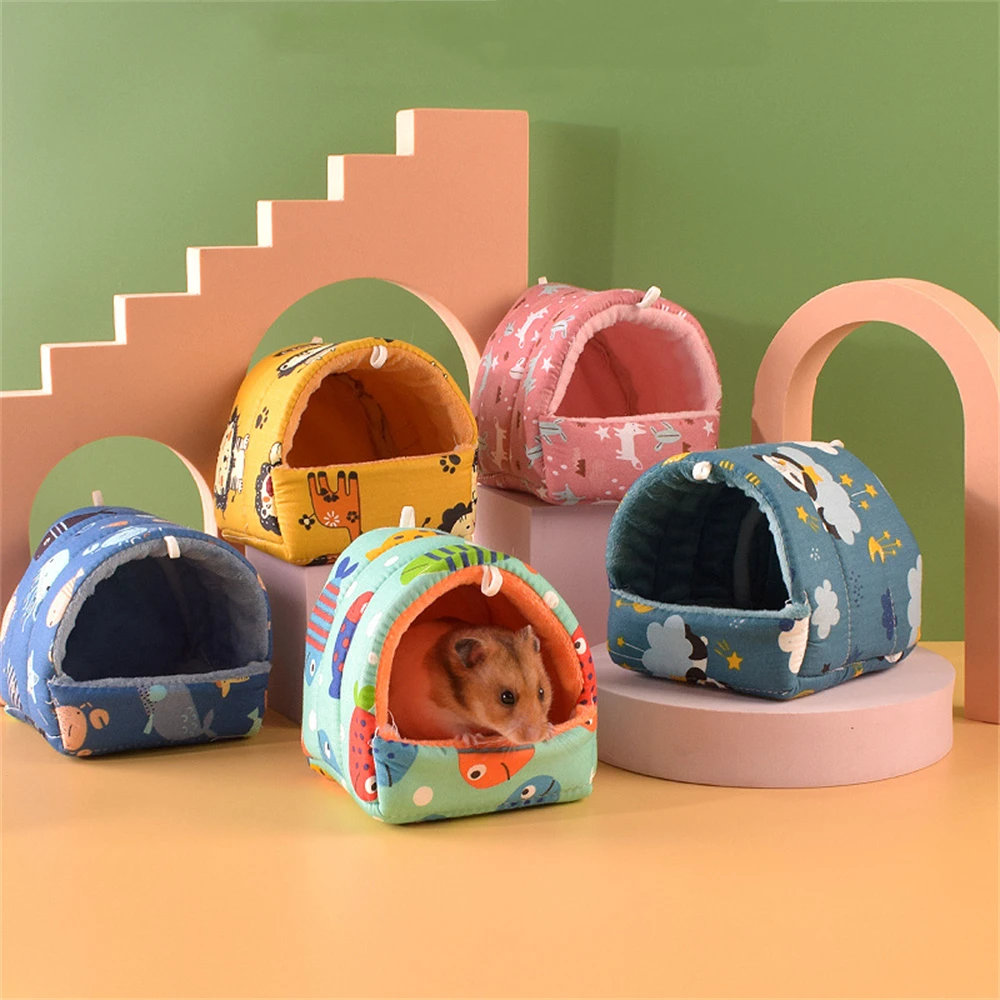 Pet Hamster Nest Plush Warm and Comfortable Winter Parrot Hammock Cave Cage Hut Tent Pet Supplies Bird Cage Parrot Accessories