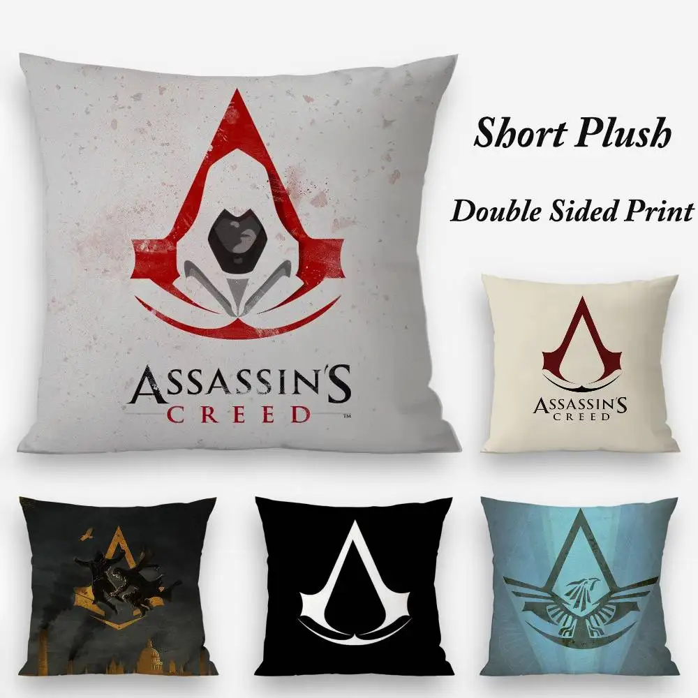 A-Assassins CreedS Pillow Case Plush Fabric Soft Double Sided Print Sofa Cushion Cover Throw Pillow Covers