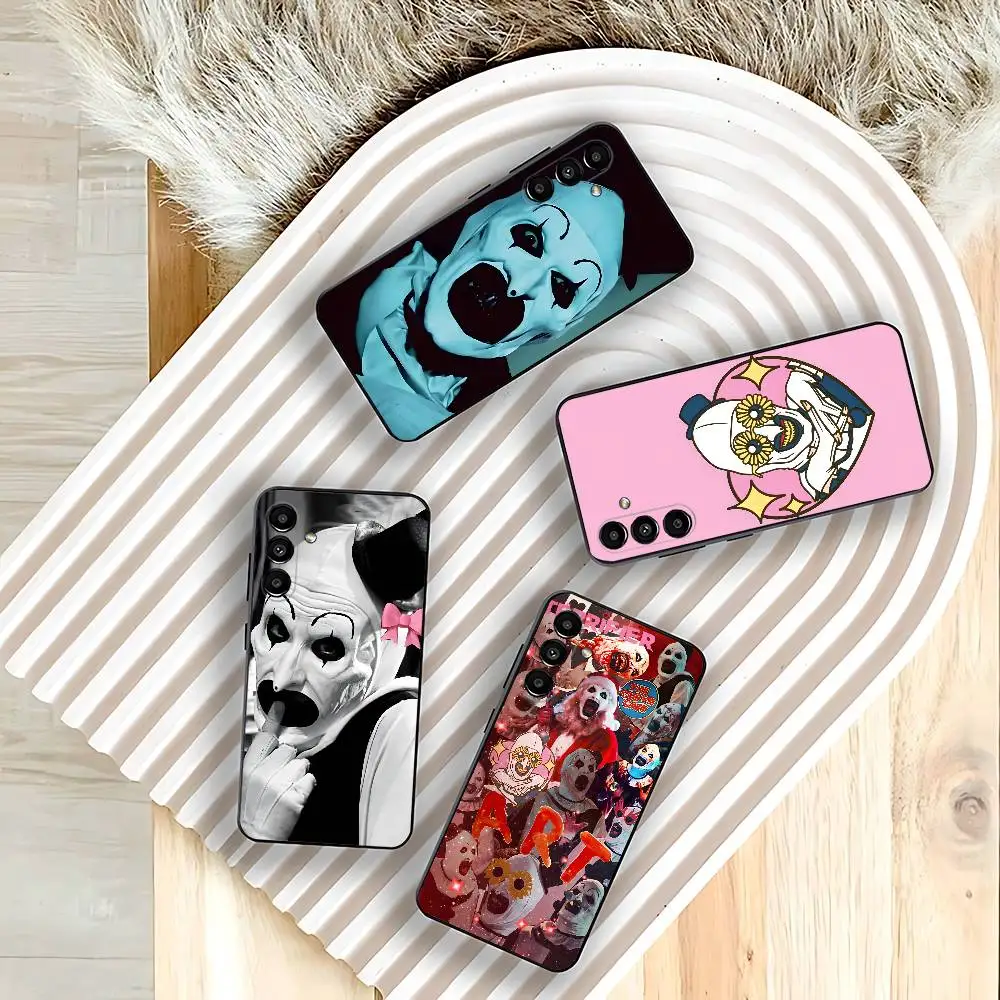 Art the Clown horror T-Terrifier Phone Case For Samsung Galaxy A73,31,32,72,41,53,52,71,22,5G,Note,J7,8,9 Soft Black Cover