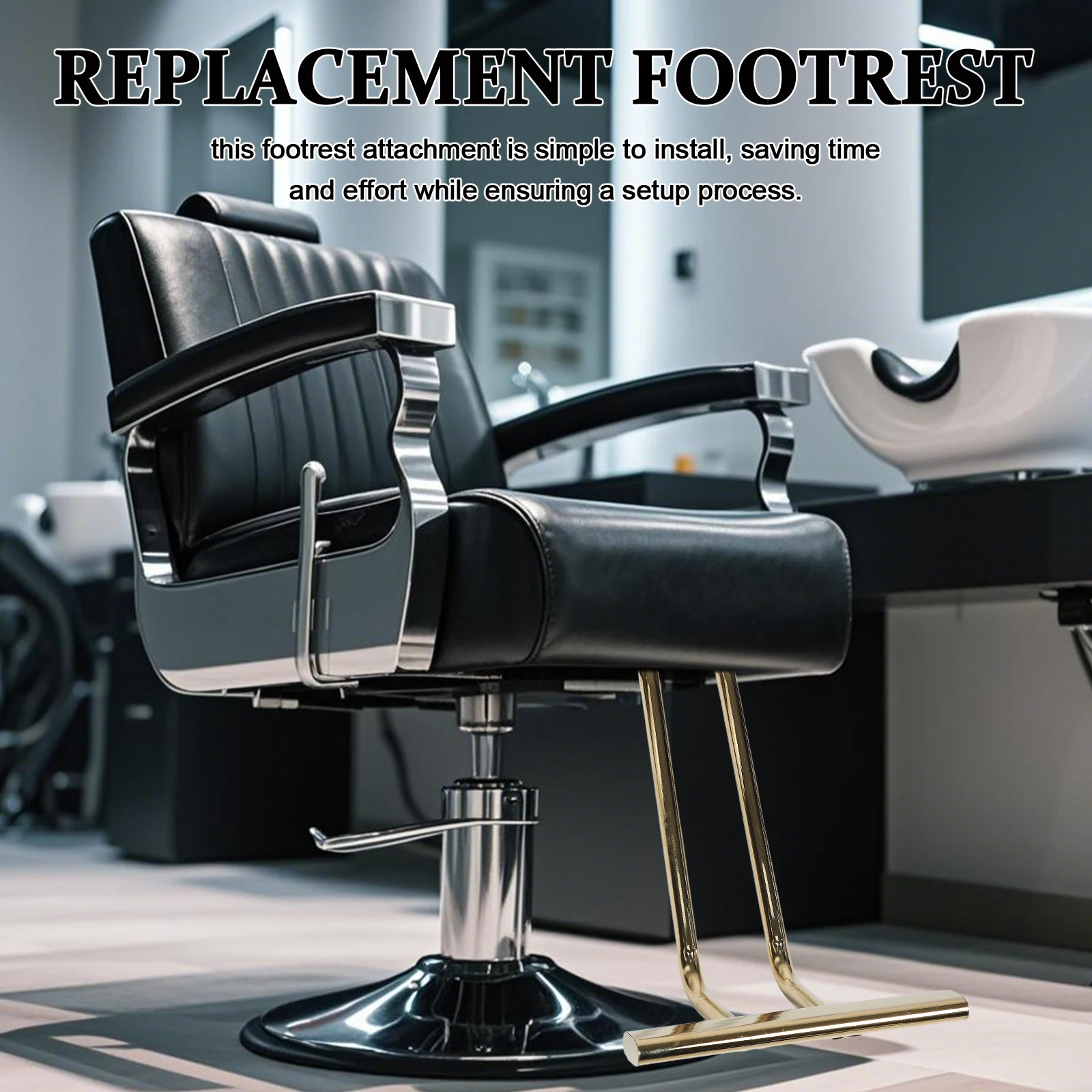 

Adjustable Footrest For Salon Chairs Barber Chair Metal Foot Rest Replacement Ergonomic Durable Easy Installation Tripod Stand