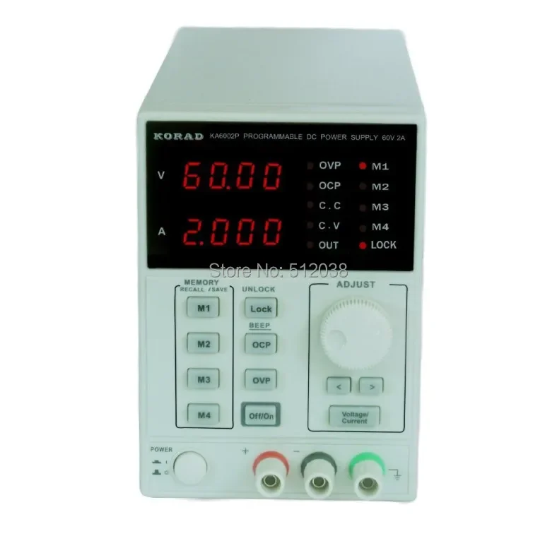 KA6002P - Programmable Precision Variable 60V, 2A DC Linear Power Supply Digital Regulated Lab Grade with USB cable and software