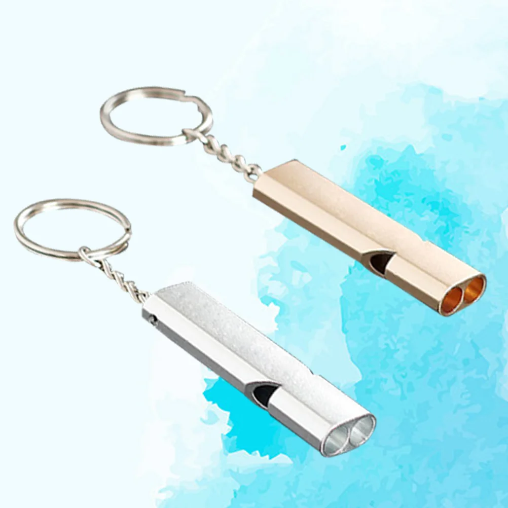 2 قطعة صافرة الطوارئ بصوت عال صفارة إنقاذ للأنشطة الخارجية عالية التردد أنبوب مزدوج تحت الماء استخدام الألومنيوم بأكسيد #6