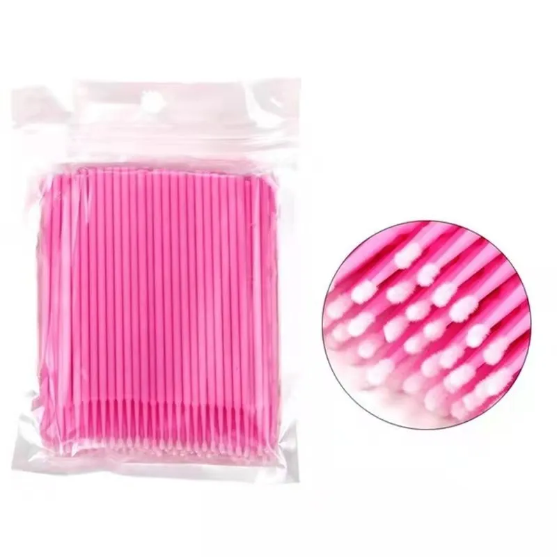 MB 50Pcs Micro Brushes Cotton Swab Eyelash Extension Disposable Eye Lash Glue Cleaning Brushes Applicator Sticks Makeup Tools