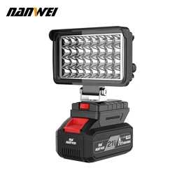 NANWEI-luz LED de trabajo de litio para exteriores, sitio de reparación de automóviles, camping, pesca nocturna, batería, reflector, lámpara de minero, alimentación usb