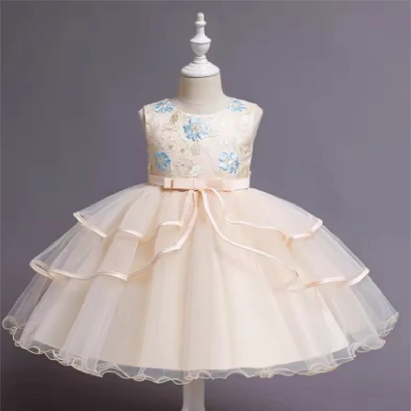 Moda menina vestido de princesa impressão sem mangas crianças menina festa de formatura vestido de baile elegante vestido de noite presente aniversário