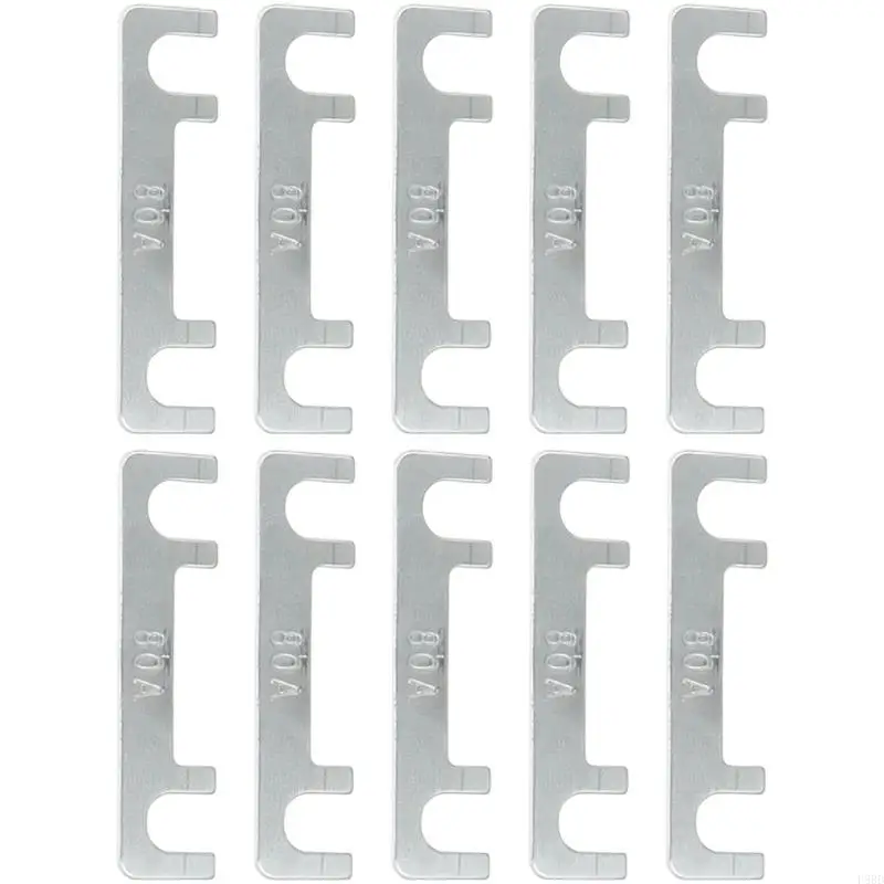 10Pcs Zinc Alloy Car Flat Fuses Blade Circuit Flat Fuses Strips 30-100A