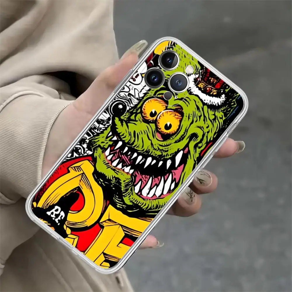 Funny Rat Fink Printed Phone Case For iPhone 15 14 11 12 13 Mini Pro XS Max Cover 6 7 8 Plus X XR SE 2020 Funda Shell