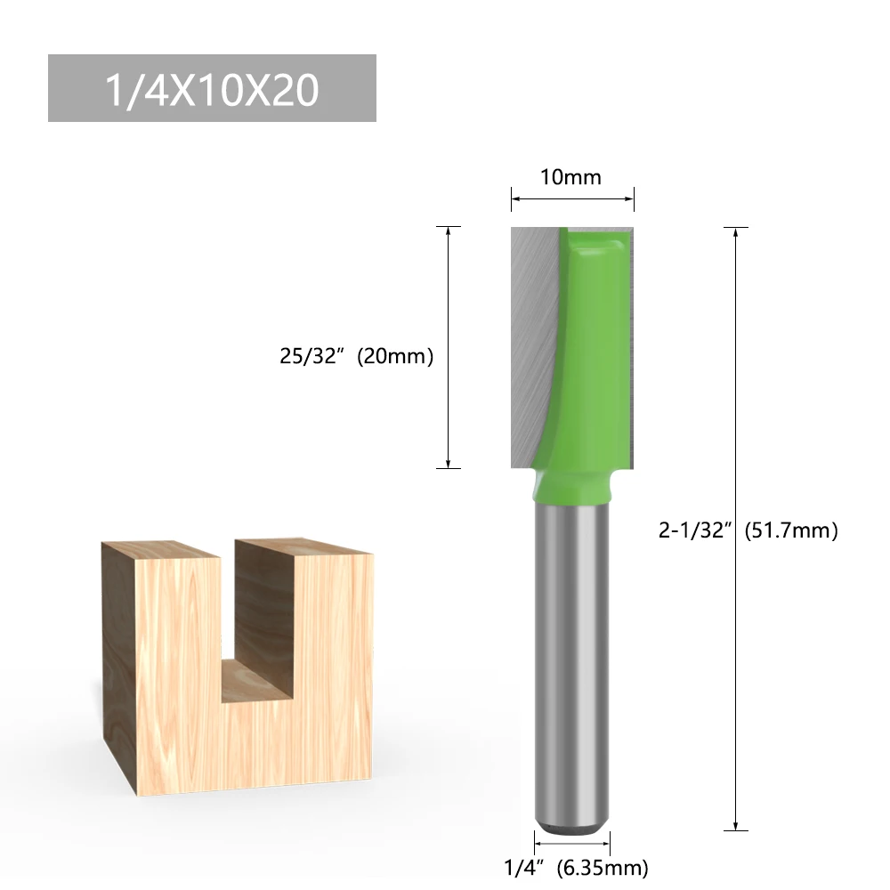 1/4-Zoll-Schaftfräser-Set, TCT-Bodenfräser, 13-teiliges Holzschlitzwerkzeug mit verschiedenen Schnittlängen (10-32 mm) – Detail 3