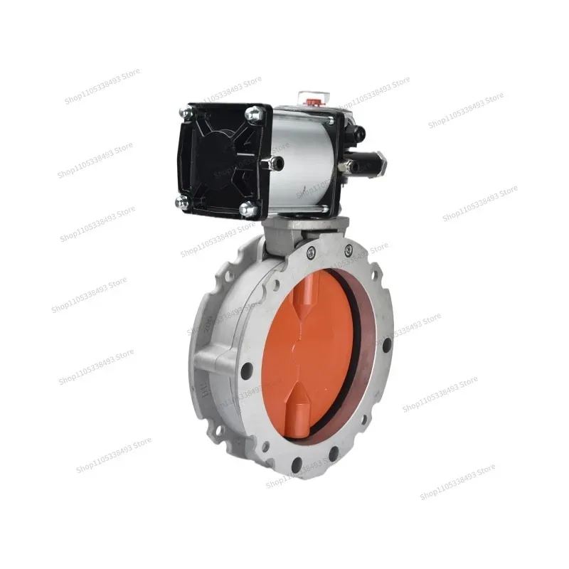 For V2FS Aluminum Alloy Pneumatic Dust Powder Butterfly Manual Pneumatic Flange Butterfly DN200 DN250