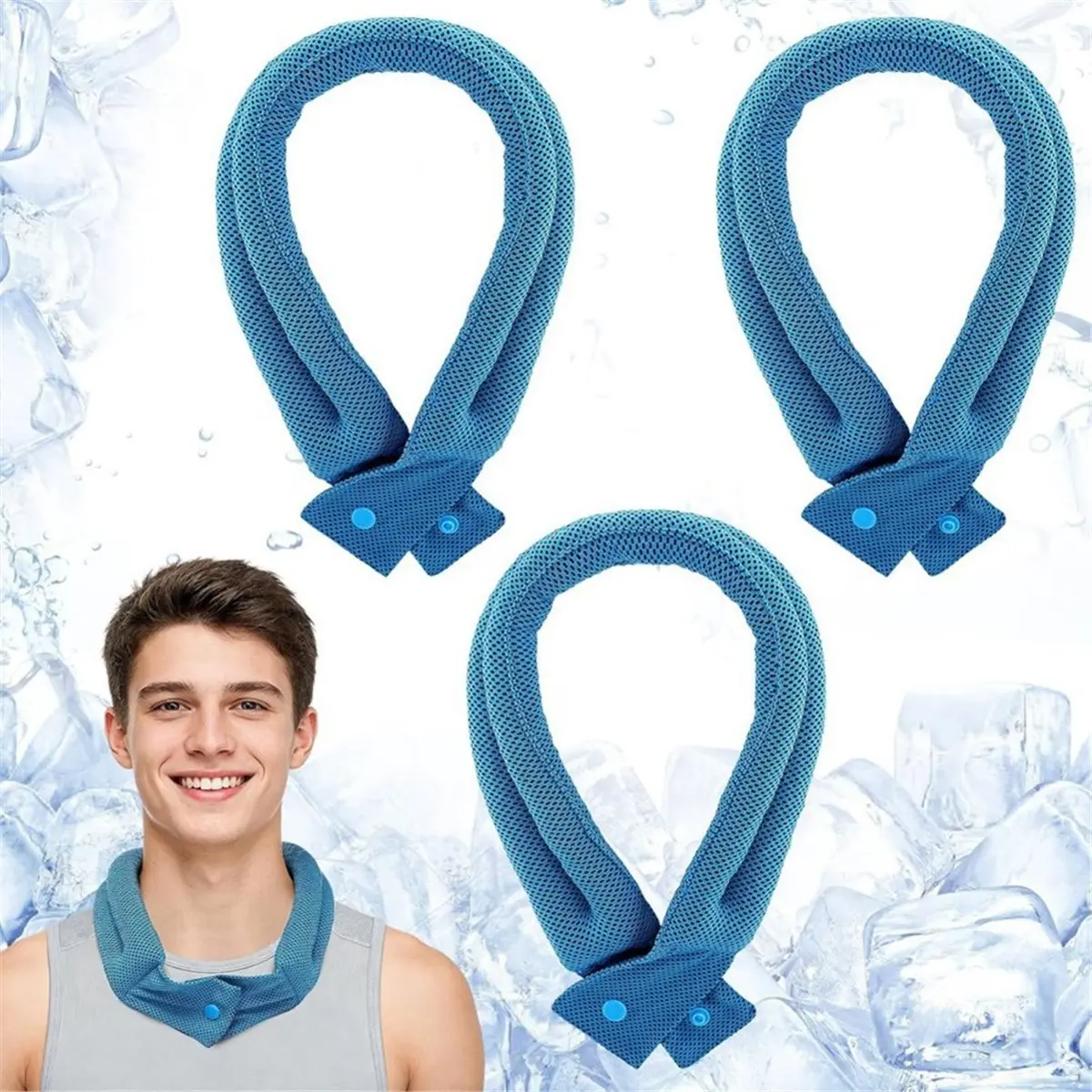 PROMOTION~ 3 Pcs Cooling Neck Wraps Cooling Towels , Breathable Soft Neck Coolers for Gym Yoga Golf Running Camping Sports