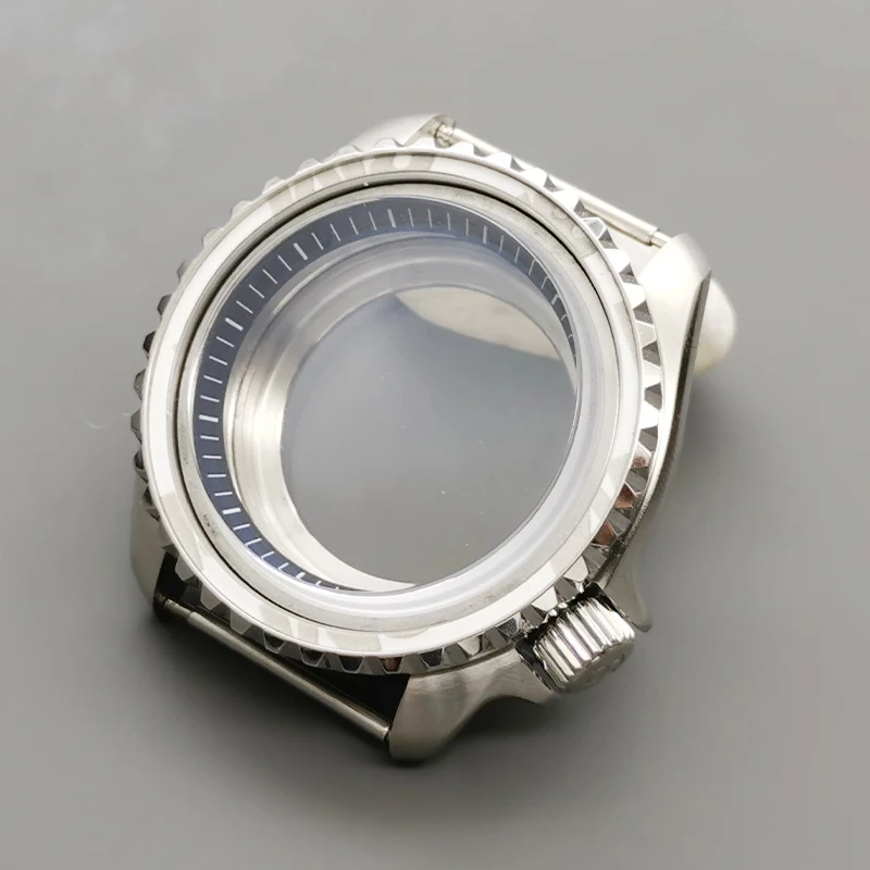 42mm Silver SKX007 Watch Case Dome Sapphire Glass Fit for NH35 NH36 4R 6R 7S Movement Transparent Back Cover Watch Case Parts