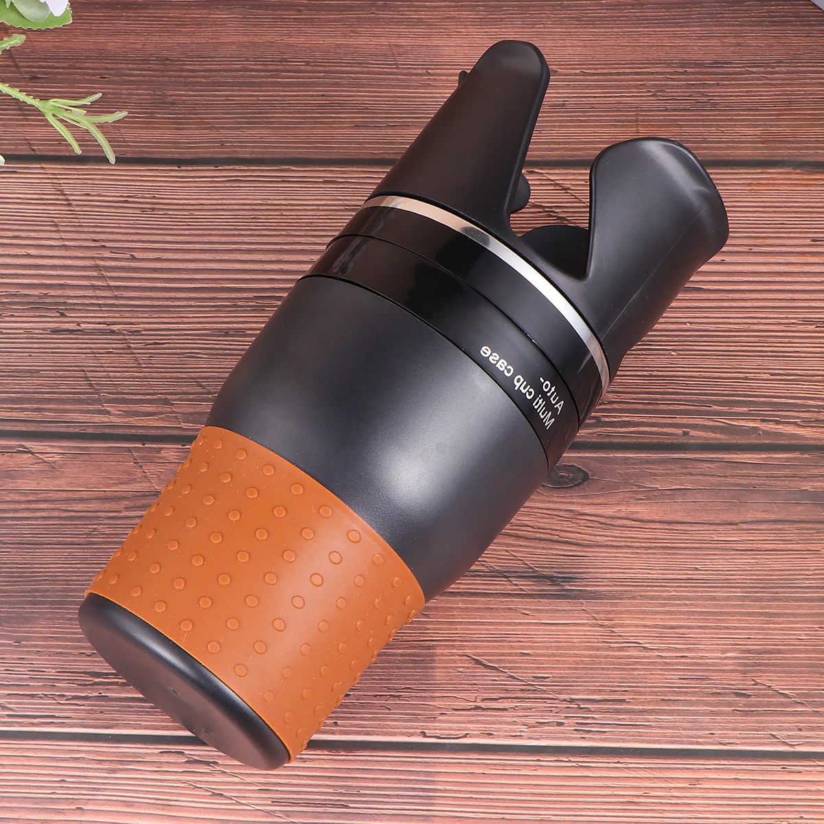 

Car Cup Holder Black Silicone ABS Rotatable Design Space Saving for Water Bottle Mobile Phone Pen Storage Easy Install Clean