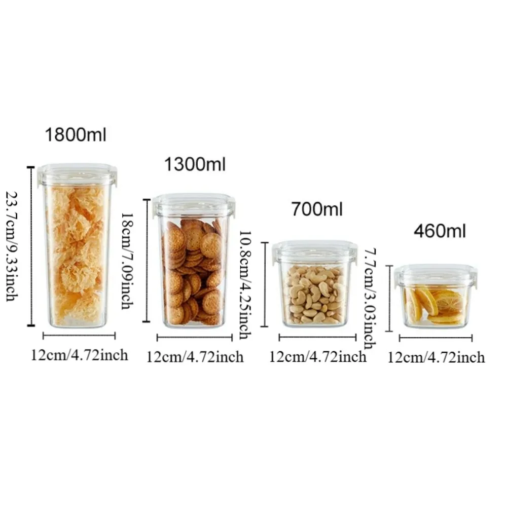 Влагостойкий пластиковый вакуумный герметичный резервуар, герметичная герметичная канистра для хранения свежести, прозрачная банка для кофейных зерен, конфеты