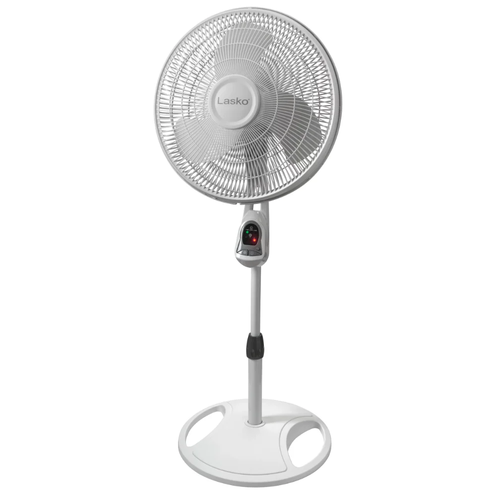 

16" 3-Speed Pedestal Fan with Remote, Model 1646, White Usb Ventilation Fan Cooling Fan