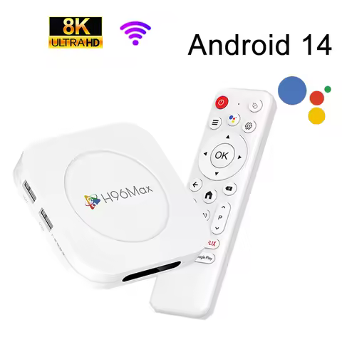 TV Box H96 MAX M1 PLUS RK3528 Android 14 Wifi6 8K Mouse Assistant Media Player Voice Remote Smart Set Top Box