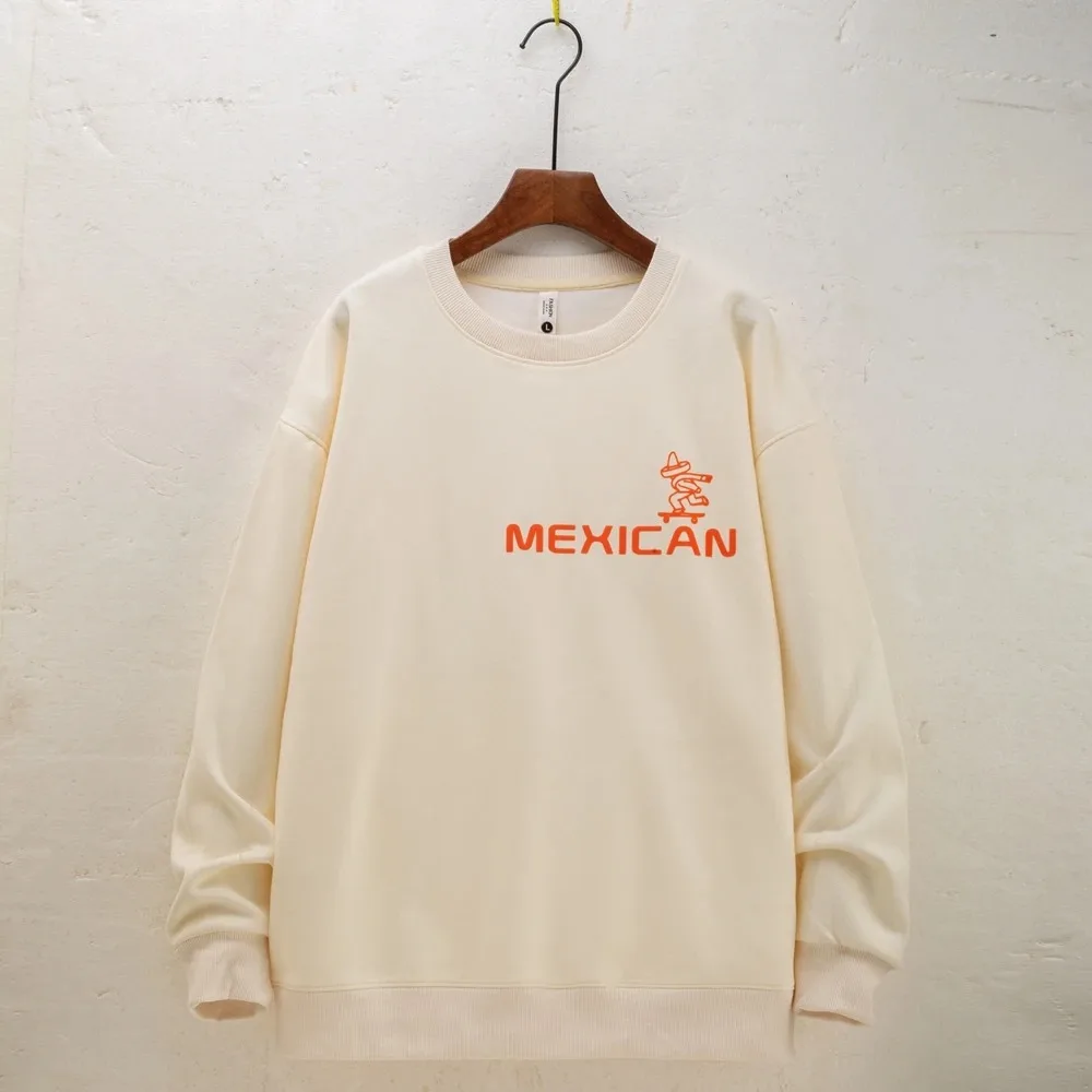 2024 Spring/Autumn New Round Neck Pullover Sweater Unisex Single Piece Top Printed Loose Sweater