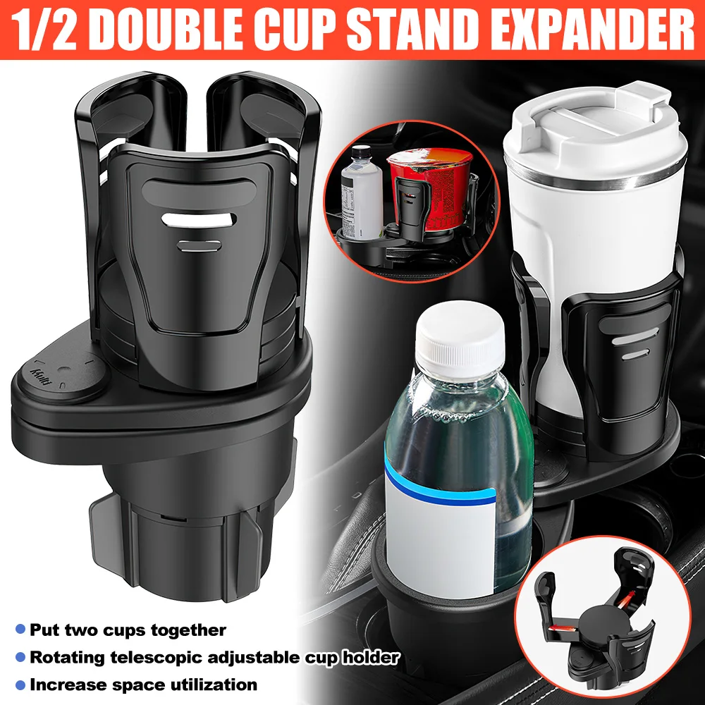 

Car Drink Holder 360° Rotation Stable Anti-Slip Auto Parts Storage Box Car Water Cup Holder Multifunction Adjustable