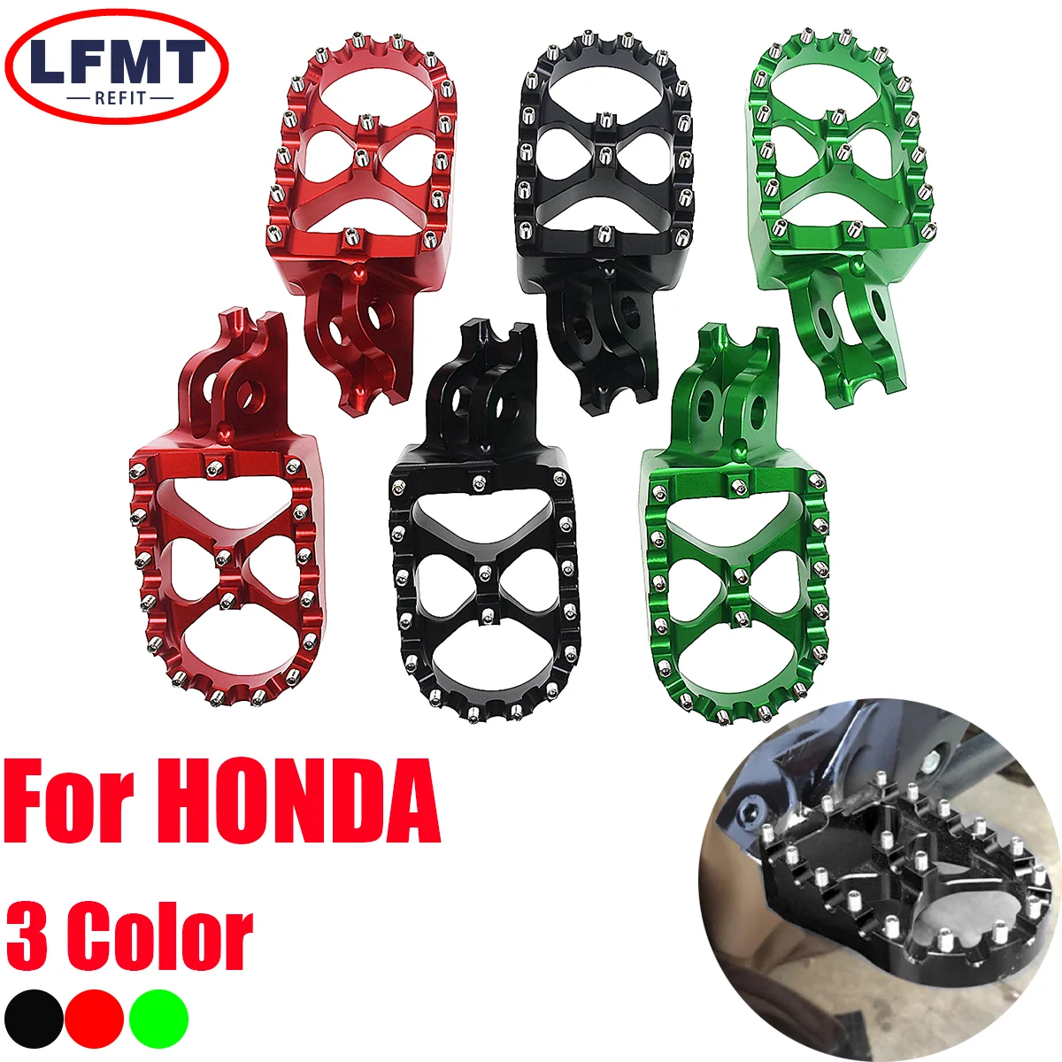 

Motorcycle CNC Foot Pegs Rests Pedals Footpegs For HONDA CR125 250 150R CRF 250R 250RX 450RX 250X 450X 450L 2002-2021 2023