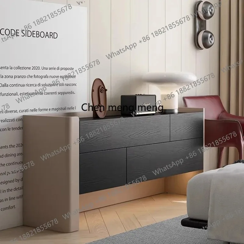 RR Italian minimalist porch cabinet with four pumps, storage against the wall, dining side drawer cabinet