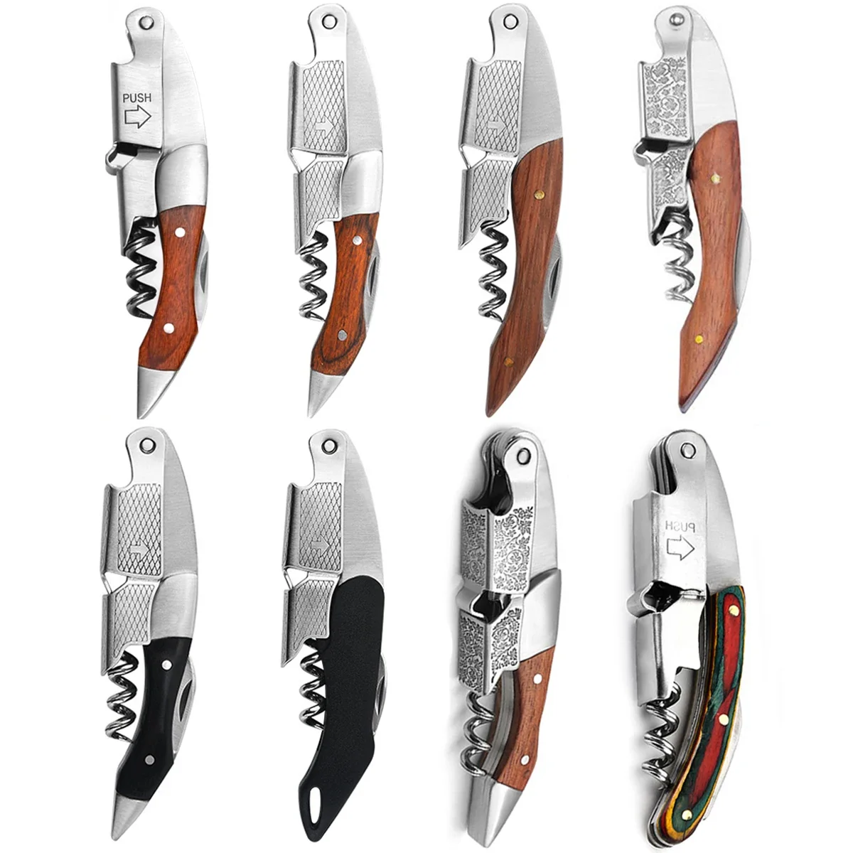 

Leeseph Wine Opener, Double Hinged Manual Wine Key for Bartender, Server, Waiter, Stainless Steel Wine Bottle Opener Corkscrew