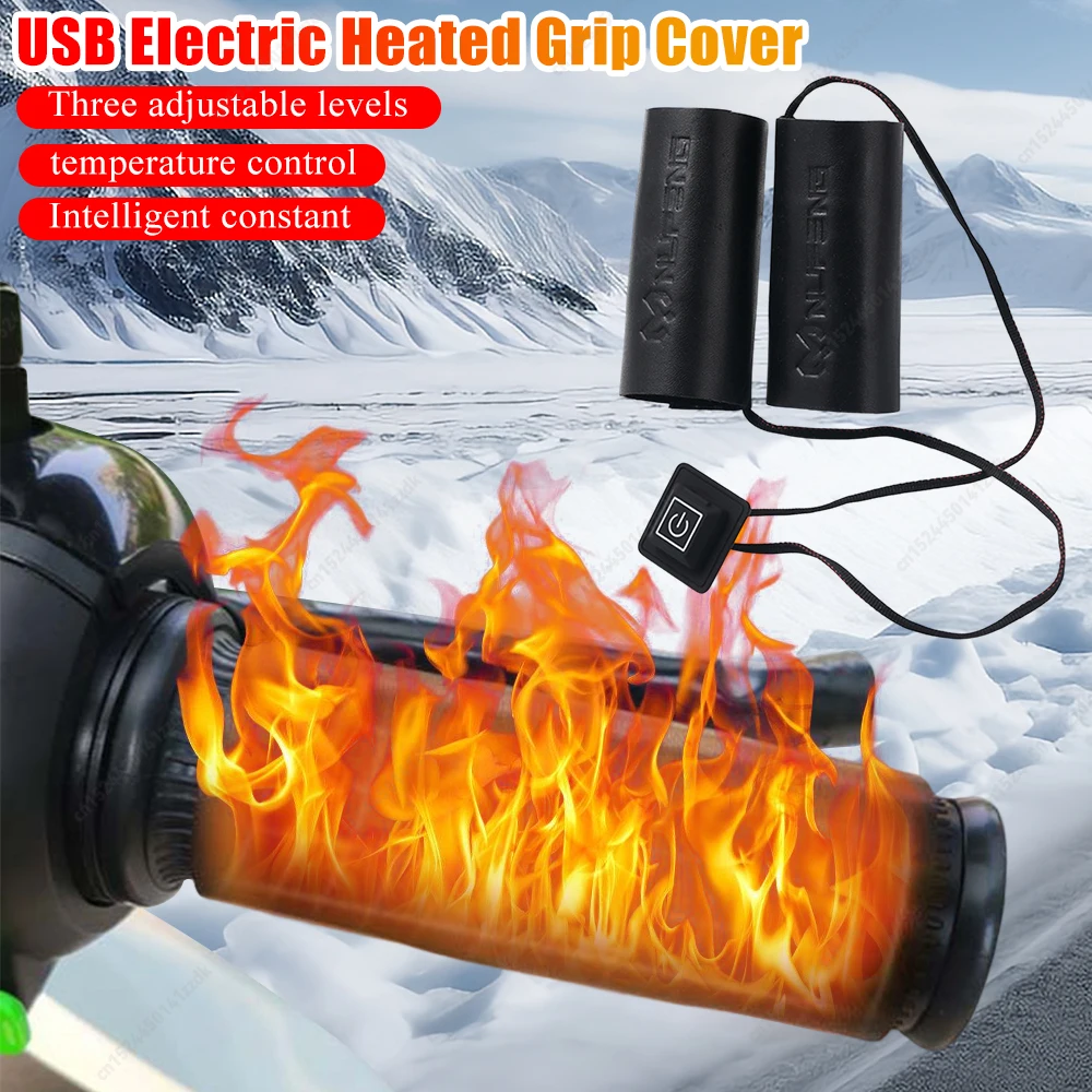 

1/2/3 шт. USB-подогреваемые ручки для руля мотоцикла, 3-ступенчатые, быстрый нагрев, водонепроницаемые с переключателем, антивибрационные грелки для рук, рукава для мото