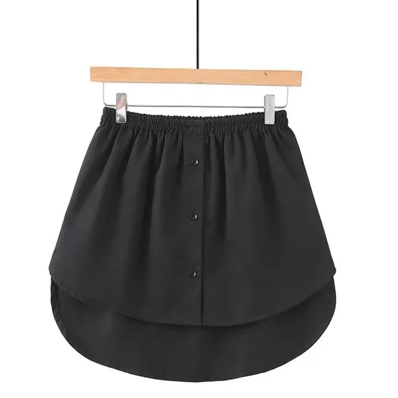 

Korean Version Double Layered Hem, Half Skirt, Two Pieces With White Edge, Fake Shirt, Twill Bottom Skirt