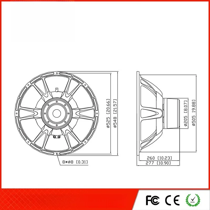 21 Inch 8ohm 4400W Big Power Subwoofer 151mm Voice Coil NEO