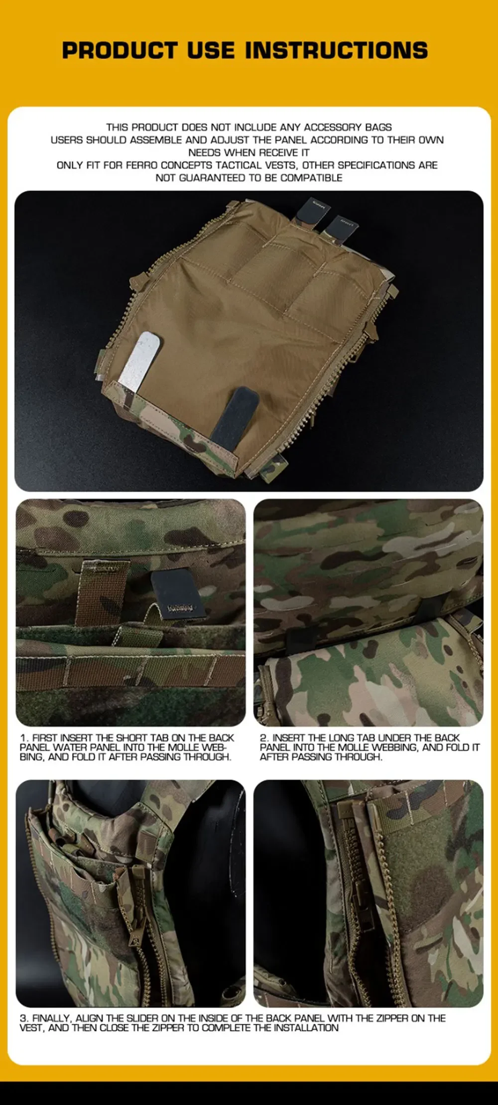 FCPC V5 Plattenträger Jagdweste Assault Back Panel Gear Wasserspeicher Allzweck Multi Fit Erweiterbare Tasche Airsoft-Ausrüstung – Detail 18