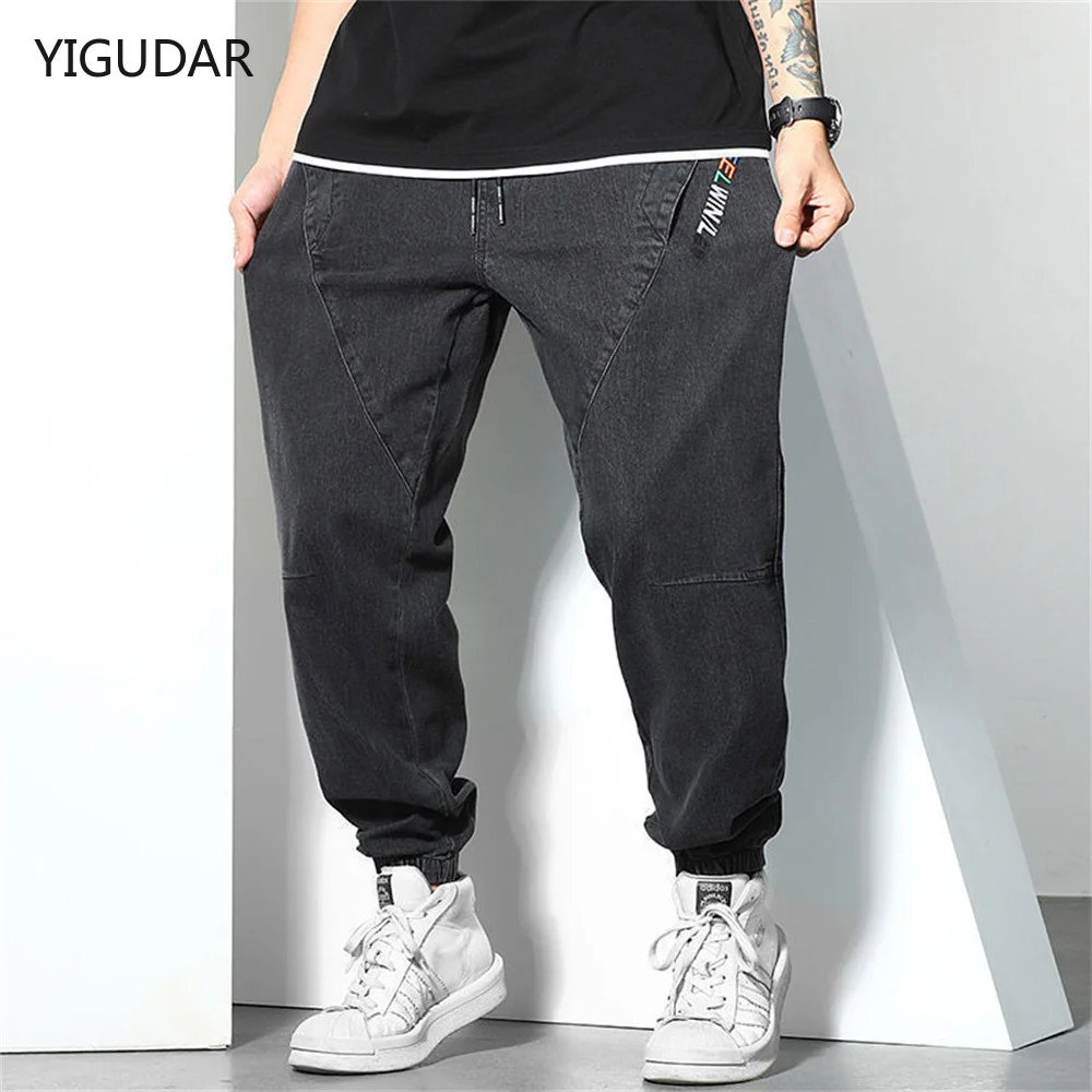 Spring Summer Black Blue Cargo Jeans Men Streetwear Denim Jogger Pants Men Baggy Harem Jean Trousers jeans for men