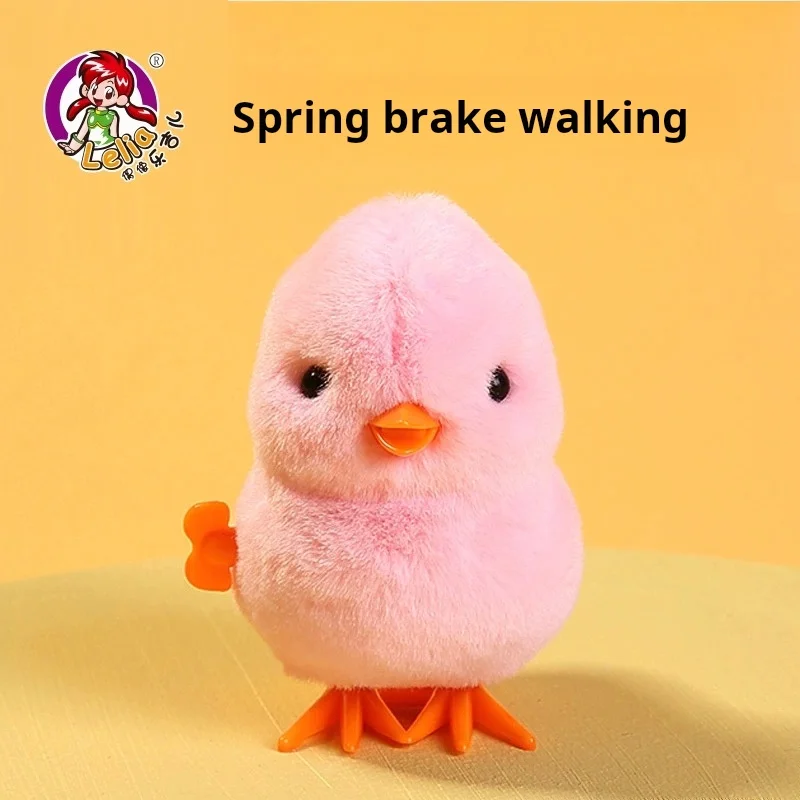 1Pcs Cute Wind Up Chick Plush Animals Toy Kids Boy Girl Stuffed Animals Chick Clockwork Walking Toys Children Fun Gifts