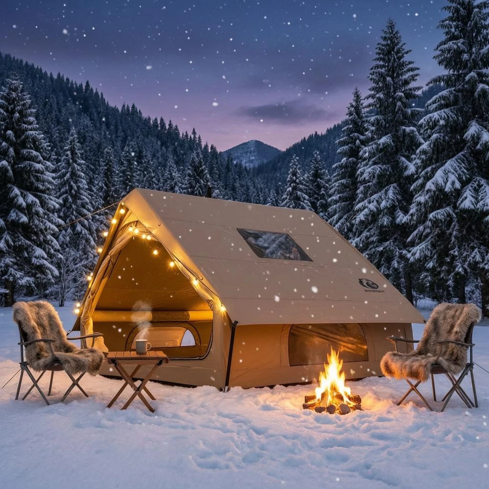 

Inflatable Roof Tent Easy Setup Cabin-Style Roof Tent Outdoor Shelter Spacious Portable for Multi-Person Use