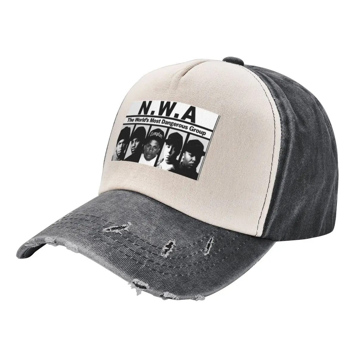 Retro NWA Ice Cube Baseball Caps Unisex Distressed Washed Snapback Cap MC Ren Dr. Dre DJ Yella Eazy-E All Seasons Travel Hat Cap