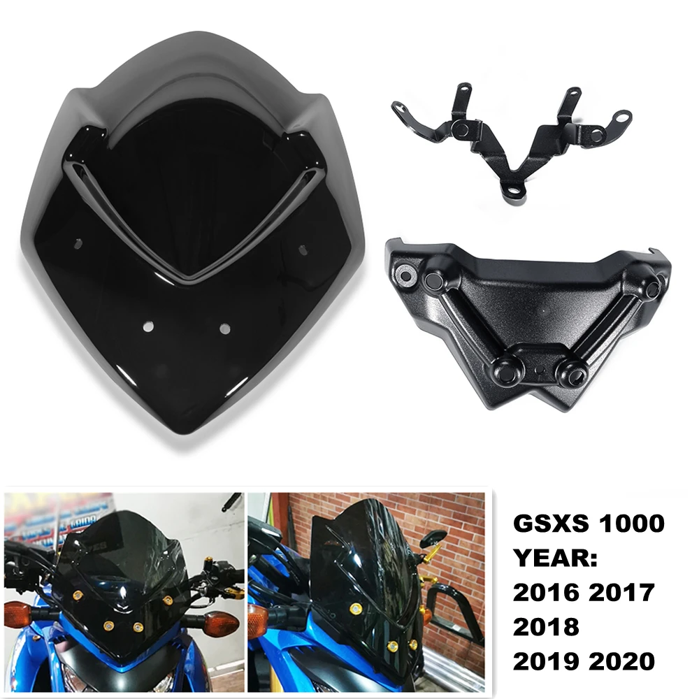 GSX-S1000 GSXS1000 Windscreen Windshield Shield Screen with Bracket Motorcycle for Suzuki GSX-S GSXS 1000 2016-2021 2020 2019