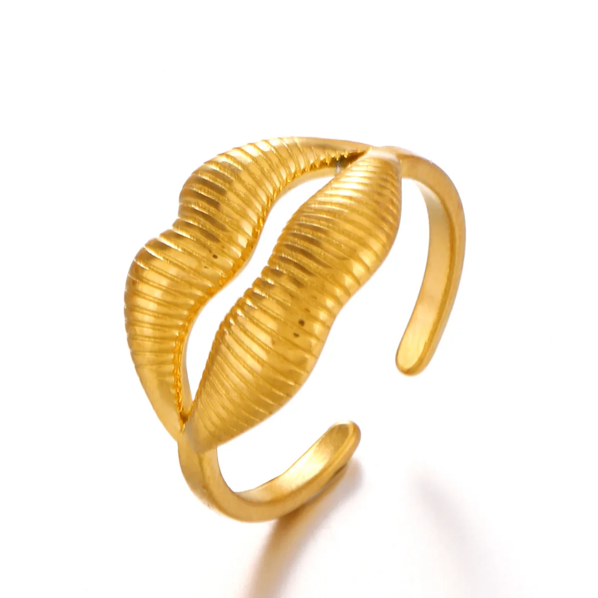 جريئة الشفاه شكل حلقة خمر بوهو قابل للتعديل حلقة مفتوحة للنساء ، تصميم الفم العرقي التيتانيوم الصلب بيان مجوهرات الحفلات ، Hy