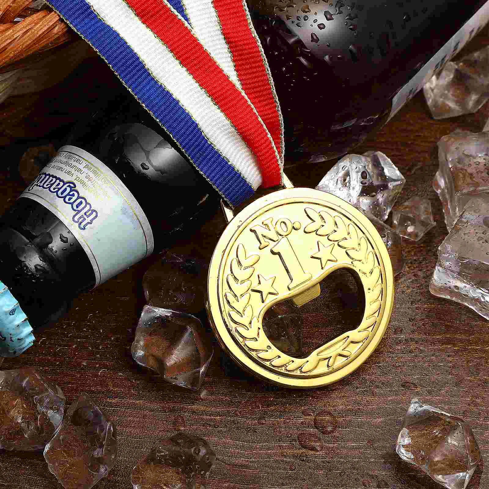 Portable Medal Creative Metal Bottle Metal Bottle for Party Decoration Beer Opener Medal Shaped Opener Gift