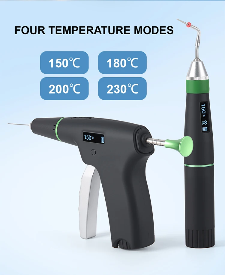 Dentales Endodontisches Guttapercha-Obturationssystem mit 4 Heiztemperatur-Stiftspitzen, kabellosem Zahnarztgriff und 3D-Füllwerkzeug – Detail 5