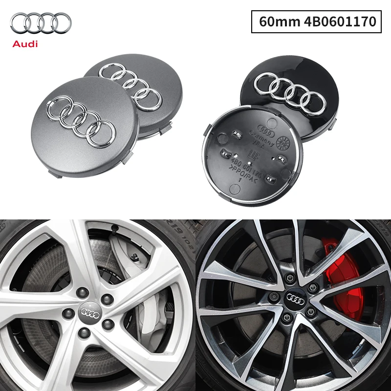 4Pcs 60/61/68/69mm Car Wheel Center Hub Cap Rim Cover For Audi S3 S5 S1 S4 S2 S6 RS3 RS4 RS5 RS6 RS8 B8 B6 TT A2 A3 A4 A5