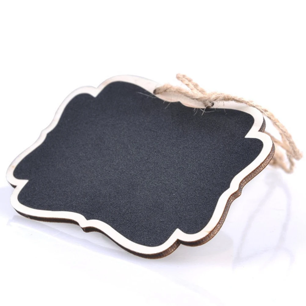 

12PCS Mini Wooden Blackboard Tags Double Sided Wooden Chalkboard Signs Bamboo Pendant Garden Decor Christmas Wedding