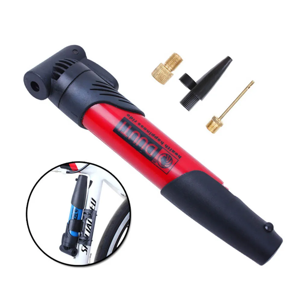 

Mini Portable High Pressure Bike Pump Folding Design Handle Inflator for Mountain Tires Ball Pump Bike Accessories Red